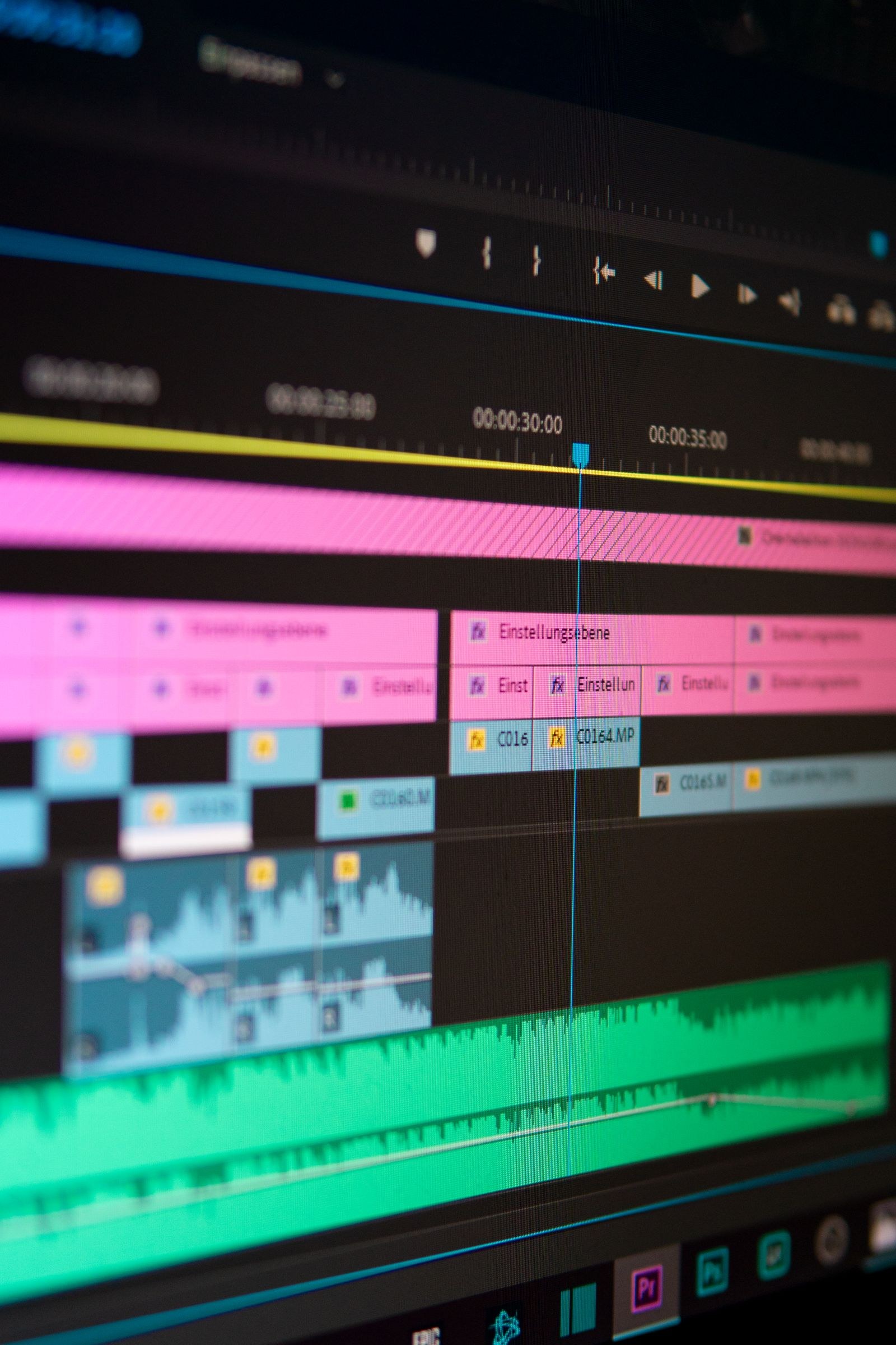 Workspace detail from a project in post-production
